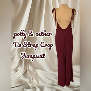 polly & esther | Tie Strap Crop Jumpsuit | NWT!